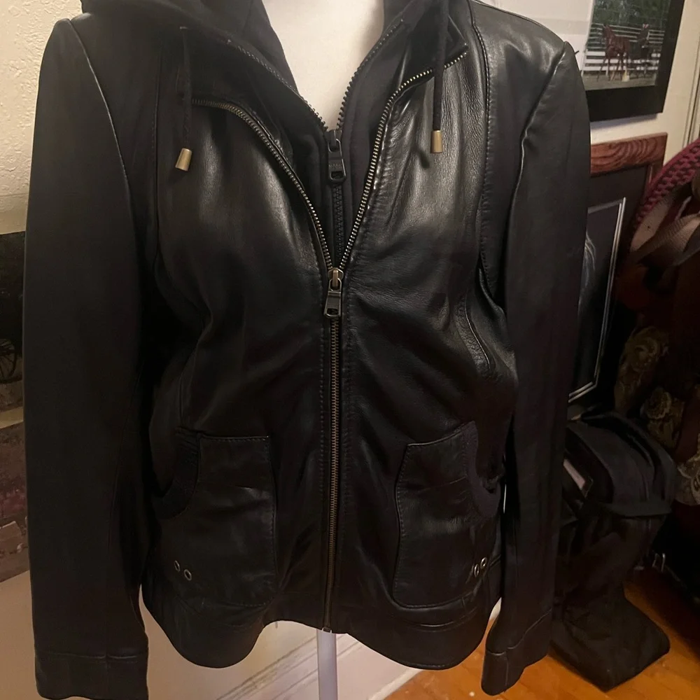 Marc New York Black Leather Jacket - Picture 1 of 3